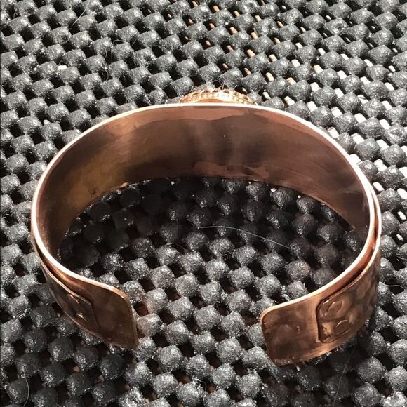 Kingman Turquoise and Copper Cuff Bracelet, NEW, double layer, Made in the USA - Picture 4 of 5